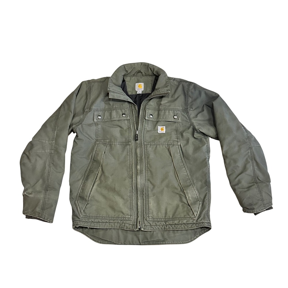 Carhartt Quick Duck Jefferson Jacket Size M Mens Green 101492 Workwear Insulated